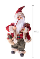 Babbo Natale con Fisarmonica Musica e Movimento H44 cm Rosso