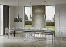 Tavolo Allungabile 140-400x90x77 cm Volantis Cemento Telaio Bianco 