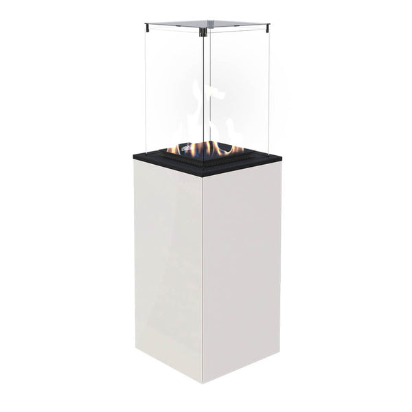 Stufa a Gas da Esterno 127,6x39,8x39,4cm Flig Gastonia Mini Bianco Lucido con Vetri prezzo