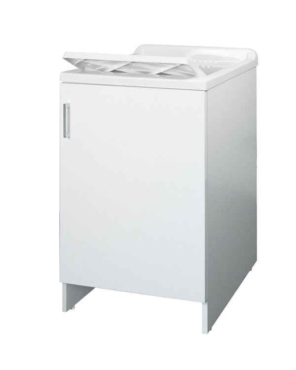 acquista Mobile Lavatoio 1 Anta in Nobilitato 45x50x85 cm Vasca in PP con Asse in Resina e Kit di Scarico Bianco