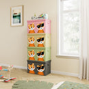 Box Contenitore per Giocattoli 62,5x31,5x40 cm Pieghevole Doppio Scomparto 80L Design Animali in Tessuto Oxford Verde     