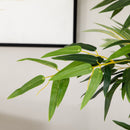 Pianta Artificiale di Bambù Alta 180 cm da 1640 Foglie con Base in Legno di Pino Verde      
