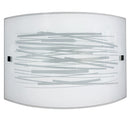 Applique 1xE27 Finali Cromo Vetro Lastra Bianco Decorato Righe E-Energy Manuela