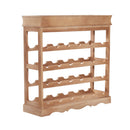 Cantinetta Portabottiglie 24 Alloggi in Legno 70x22.5x70 cm Naturale 