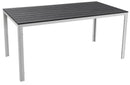 Tavolo da Giardino 156x78x74 cm in Acciaio e Plastica Stampata Bianco e Grigio Scuro