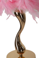 Lampada da Tavolo Cart Rosa Ø25x47 cm in Ferro e Plastica Rosa e Bianco      