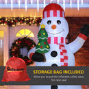 Pupazzo di Neve Gonfiabile 93x83x180 cm con Luci LED da Esterno e Interno