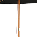 Ombrellone da Giardino 3 m con Palo in Legno 8 Stecche e Parasole in Poliestere Nero      