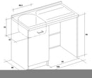 Lavatoio e Coprilavatrice 109x60x89cm Asse in Legno Montegrappa Edilla Bianco Sinistro con Cesto