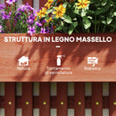 Fioriera Verticale a Doghe 60x16x80 cm con 3 Vasi Rimovibili in Legno di Abete Marrone      