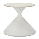 Tavolinetto White Ø45x39 cm in Ferro e Ceramica Bianco      
