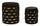 Puff con Contenitore Shanty Nero Set 2 Pz Ø37x42 cm - Ø28x35 cm in Ferro e MDF e Spugna e Poliestere Nero e Oro