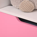 Panca Contenitore Portagiochi con Schienale in Legno 60x30x50 cm Rosa  