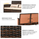 Divano 3 Posti da Esterno 173x68x78 cm con Cuscini Imbottiti e Sfoderabili in Rattan PE Marrone      