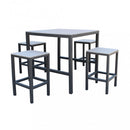 Set Bar Tavolo e 4 Sgabelli Sirio in Alluminio Tortora