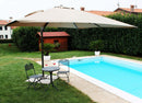 Ombrellone da Giardino Mercurio Decentrato 3x4 m in Alluminio Nero Telo Beige