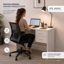 Scrivania da Ufficio Salvaspazio 90x48x75 cm con Cassetti in Melamina Bianco      
