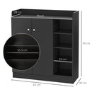 Scarpiera Mobiletto in Legno 4 Ripiani Nero 83x30x90 cm 