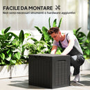 Baule Porta Attrezzi da Esterno 56x41x50 cm Impermeabile Nero   