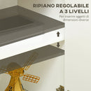 Mobile Multiuso 120x37x75 cm in Truciolato Bianco e Legno