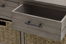Mobile 2 Cassetti 4 Ceste 73,5x32x78 cm in Legno Soriani Tortora Anticato
