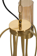 Lampadario Versailles 5 Luci Ø60x103 cm in Ferro e Vetro Nero      