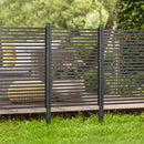 Recinzione Divisorio da Giardino 93x22x150 cm Modulabile Autoportante in Acciaio Marrone   