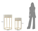 Tavolinetti Alti Wedding Rotondi Set 2 Pz Ø50x90 cm - Ø40x70 cm in Pino e MDF e Metallo      