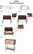 Mobiletto Toronto 100x42x110 cm in Abete e Ferro      