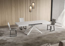 Tavolo Allungabile 140-244x90x74 cm Niket Bianco Frassino Gambe Bianche