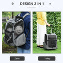 Trolley Zaino Trasportino per Cani e Gatti 42x25x55 cm in Oxford con Rete Traspirante Grigio