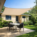 Tenda Vela Parasole 300x400 cm Telo Ombreggiante Rettangolare da Giardino in Poliestere Ecru      