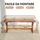 Panca da Giardino 2 Posti 114x40x46 cm Senza Schienale in Stile Rustico in Legno di Abete      