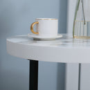 Tavolino da Caffè Rotondo con Base a X 48x48x56,5 cm in MDF e Metallo Bianco