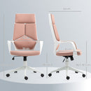 Sedia da Ufficio Operativa 63x63x117-127 cm Seduta Girevole e Dondolo Tessuto a Rete Rosa  