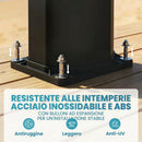 Doccia Solare 18x14x215 cm Capacità 35L Protezione Antigelo 2 Soffioni Rubinetto per Piedi in Plastica e ABS Nero      
