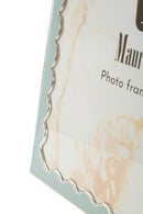 Cornice Juliette 22,7x1,3x27,6 cm in Zinco e Vetro Azzurro e Argento      