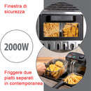 Friggitrice 2 Cestini da Cucina 2000 W Capacità 5 Litri e Temperatura Regolabile Nero e Argento      