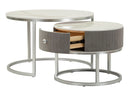 Tavoli da Caffè Greys Coppia Ø70x45 cm - Ø50x40 cm in Pino e MDF e Metallo      