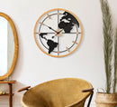 Orologio da Muro World New 60x5x60 cm in Ferro e MDF Marrone e Nero      