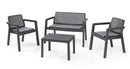 Set da Giardino Divano 2 Poltrone e Tavolino in Resina Keter Emily Lounge Antracite