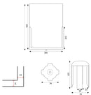 Porta Avvisi per Colonnina A3 Verticale in ABS e Metallo Nero con Plexiglass Trasparente