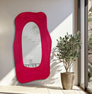 Specchio da Muro Dafne Fuxia 90x4x165 cm in MDF e Specchio Fucsia      