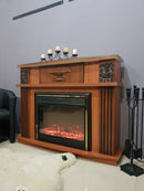 Camino Elettrico da Pavimento 96,3x120x31,8 cm Effetto Fiamma 1500W Roma mini & Mars Noce