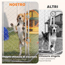 Recinto per Cani da Esterno 230x230x170 cm con Tetto in PE Anti-UV Impermeabile Doppia Chiusura in Acciaio Zincato Argento      