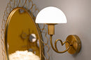 Lampada da Muro Lovy Gold 23x15x22 cm in Vetro e Ferro Oro e Bianco      