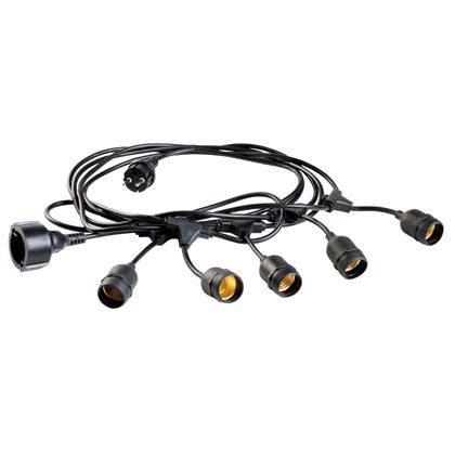prezzo Cavo per Esterno con 5 Portalampade E27 5m in Termoplastico Sovil Nero