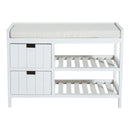 Panca Contenitore da Ingresso in Legno Bianco 69x34x48 cm 
