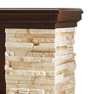 Camino Elettrico da Pavimento 90,3x98x30 cm Effetto Fiamma 2000W Rock & Cristina Noce