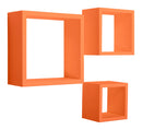 Set 3 Mensole da Parete Cubo in Fibra di Legno Rubic Arancio